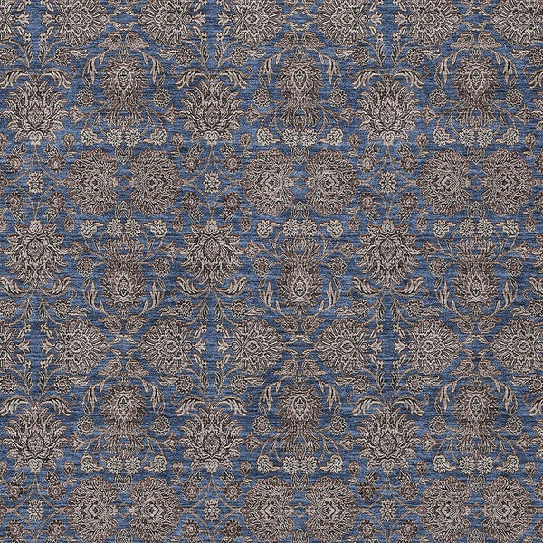 Homeroots 3' Chocolate And Gray Floral Washable Area Rug For Indoor And Outdoor Spaces, Durable Design 8' X 10' Polyester 582293