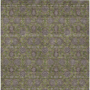 Homeroots 3' Chocolate And Gray Floral Washable Area Rug For Indoor And Outdoor Spaces, Durable Design 3' X 5' Polyester 582296