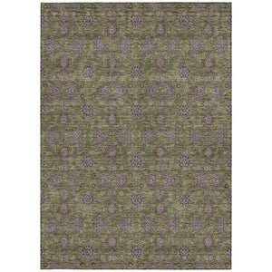 Homeroots 3' Chocolate And Gray Floral Washable Area Rug For Indoor And Outdoor Spaces, Durable Design 8' X 10' Polyester 582299