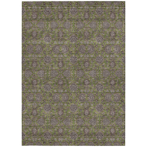 Homeroots 3' Chocolate And Gray Floral Washable Area Rug For Indoor And Outdoor Spaces, Durable Design 9' X 12' Polyester 582300