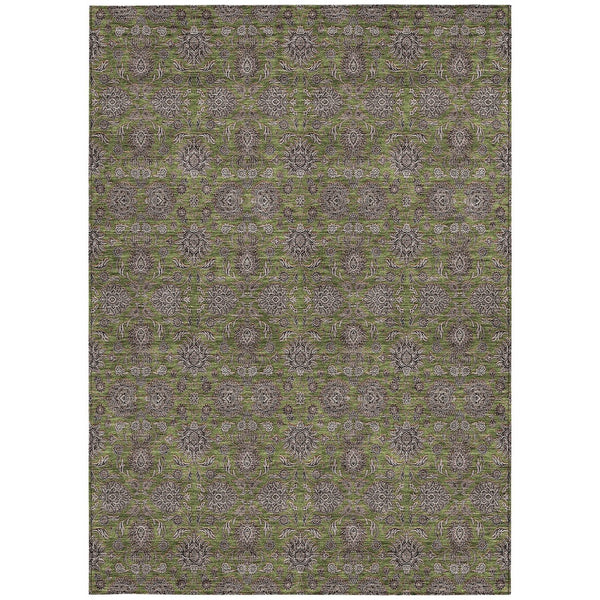 Homeroots 3' Chocolate And Gray Floral Washable Area Rug For Indoor And Outdoor Spaces, Durable Design 10' X 14' Polyester 582301