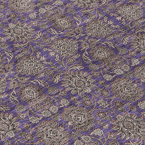 Homeroots 3' Chocolate And Gray Floral Washable Area Rug For Indoor And Outdoor Spaces, Durable Design 8' Round Polyester 582304