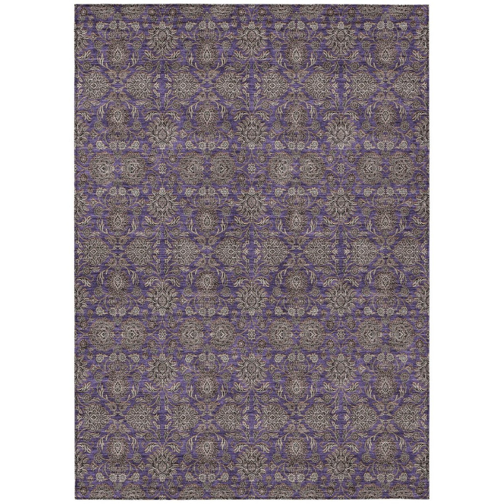 HomeRoots 9' Timeless Floral Washable Area Rug in Purple, Beige & Taupe – Perfect for Indoor & Outdoor Spaces 9' X 12' 582306