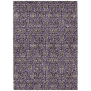 HomeRoots 9' Timeless Floral Washable Area Rug in Purple, Beige & Taupe – Perfect for Indoor & Outdoor Spaces 9' X 12' 582306
