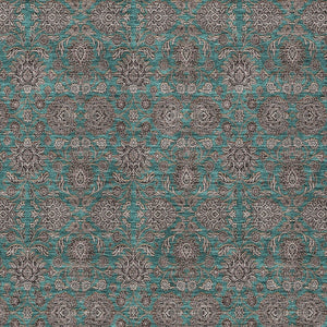 Homeroots 3' Chocolate And Gray Floral Washable Area Rug For Indoor And Outdoor Spaces, Durable Design 5' X 8' Polyester 582309