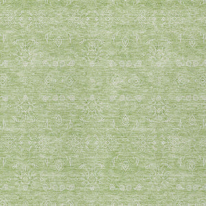 Homeroots 3' Floral Washable Area Rug In Artichoke Green Mint Green & Ivory For Indoor/Outdoor Spaces 5' X 8' Polyester 582315