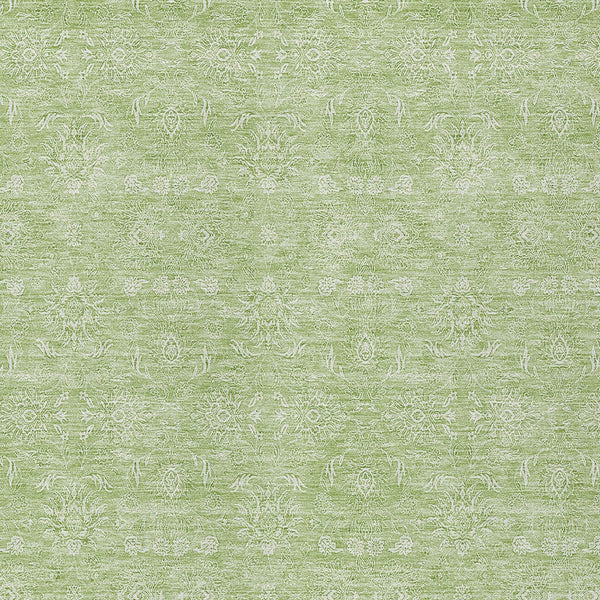 Homeroots 3' Floral Washable Area Rug In Artichoke Green Mint Green & Ivory For Indoor/Outdoor Spaces 5' X 8' Polyester 582315