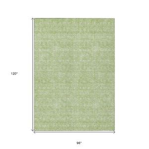 Homeroots 3' Floral Washable Area Rug In Artichoke Green Mint Green & Ivory For Indoor/Outdoor Spaces 8' X 10' Polyester 582317