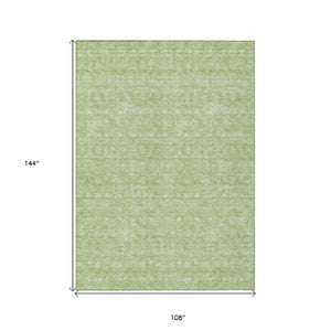 Homeroots 3' Floral Washable Area Rug In Artichoke Green Mint Green & Ivory For Indoor/Outdoor Spaces 9' X 12' Polyester 582318