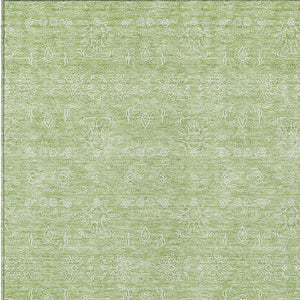 Homeroots 3' Floral Washable Area Rug In Artichoke Green Mint Green & Ivory For Indoor/Outdoor Spaces 10' X 14' Polyester 582319
