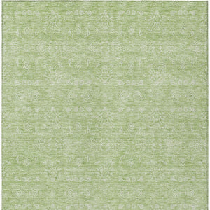 Homeroots 3' Floral Washable Area Rug In Artichoke Green Mint Green & Ivory For Indoor/Outdoor Spaces 10' X 14' Polyester 582319