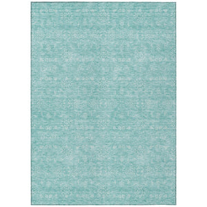 HomeRoots 5' Aqua and Ivory Floral Area Rug – Stylish, Durable, Washable for Indoor and Outdoor Spaces 5' X 8' 582321