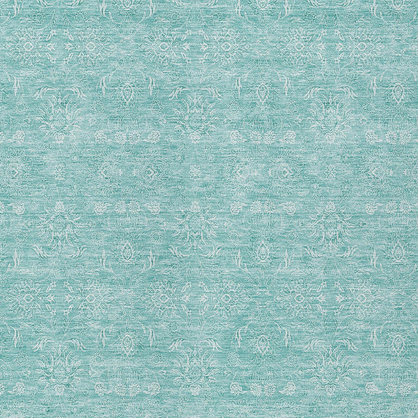 Homeroots 3' Floral Washable Area Rug In Artichoke Green Mint Green & Ivory For Indoor/Outdoor Spaces 5' X 8' Polyester 582321