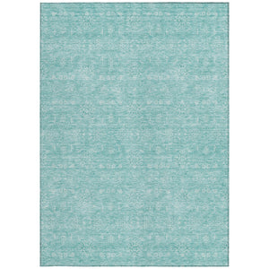 Homeroots 3' Floral Washable Area Rug In Artichoke Green Mint Green & Ivory For Indoor/Outdoor Spaces 5' X 8' Polyester 582321