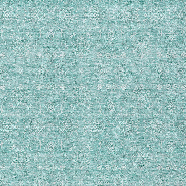 Homeroots 3' Floral Washable Area Rug In Artichoke Green Mint Green & Ivory For Indoor/Outdoor Spaces 9' X 12' Polyester 582324