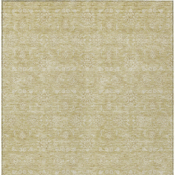 Homeroots 3' Floral Washable Area Rug In Artichoke Green Mint Green & Ivory For Indoor/Outdoor Spaces 3' X 5' Polyester 582326