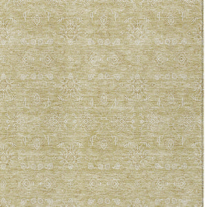 Homeroots 3' Floral Washable Area Rug In Artichoke Green Mint Green & Ivory For Indoor/Outdoor Spaces 3' X 5' Polyester 582326