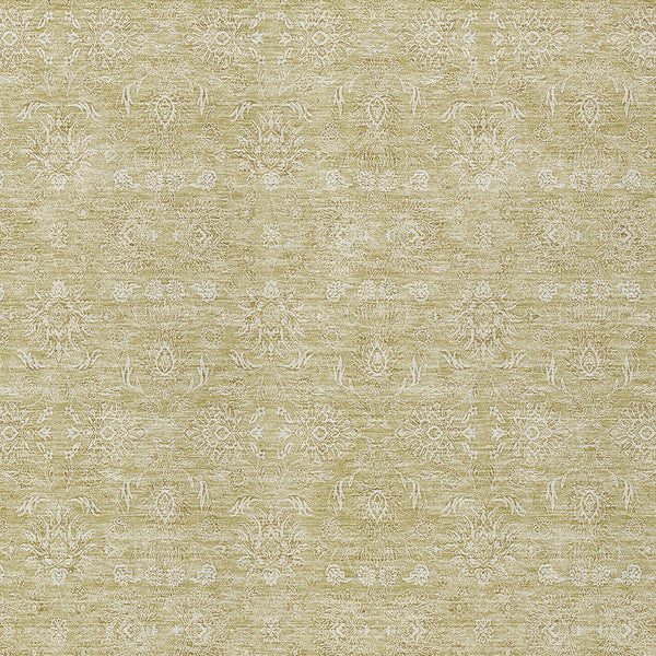 Homeroots 3' Floral Washable Area Rug In Artichoke Green Mint Green & Ivory For Indoor/Outdoor Spaces 5' X 8' Polyester 582327