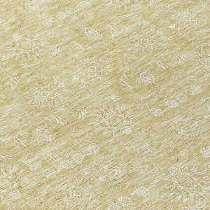 Homeroots 3' Floral Washable Area Rug In Artichoke Green Mint Green & Ivory For Indoor/Outdoor Spaces 8' Round Polyester 582328