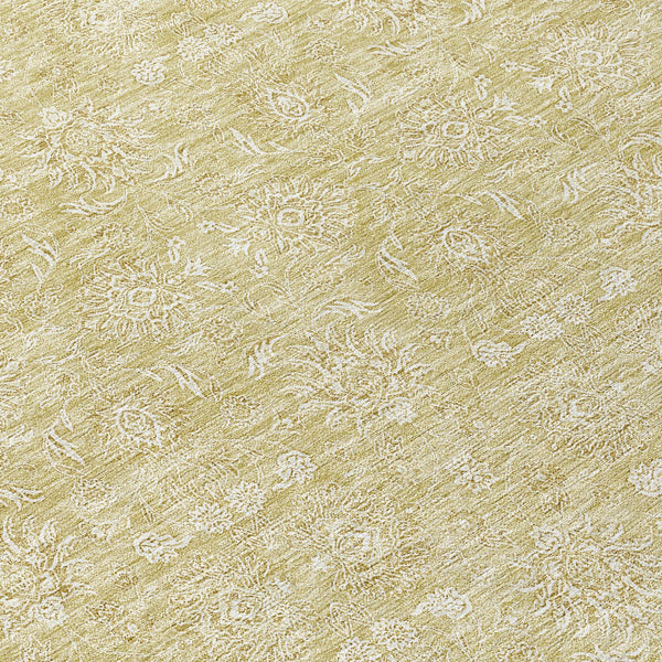 Homeroots 3' Floral Washable Area Rug In Artichoke Green Mint Green & Ivory For Indoor/Outdoor Spaces 8' Round Polyester 582328