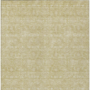 Homeroots 3' Floral Washable Area Rug In Artichoke Green Mint Green & Ivory For Indoor/Outdoor Spaces 9' X 12' Polyester 582330