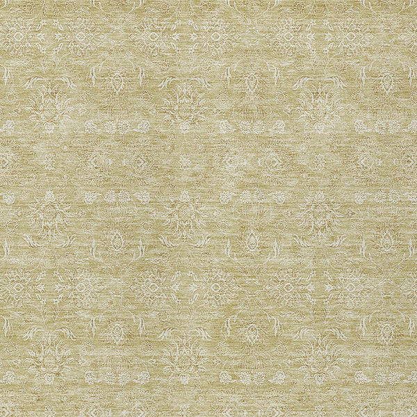 Homeroots 3' Floral Washable Area Rug In Artichoke Green Mint Green & Ivory For Indoor/Outdoor Spaces 9' X 12' Polyester 582330