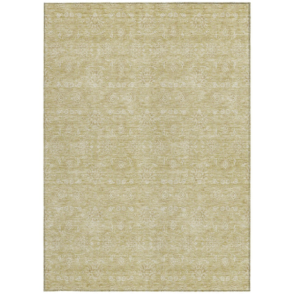 Homeroots 3' Floral Washable Area Rug In Artichoke Green Mint Green & Ivory For Indoor/Outdoor Spaces 10' X 14' Polyester 582331