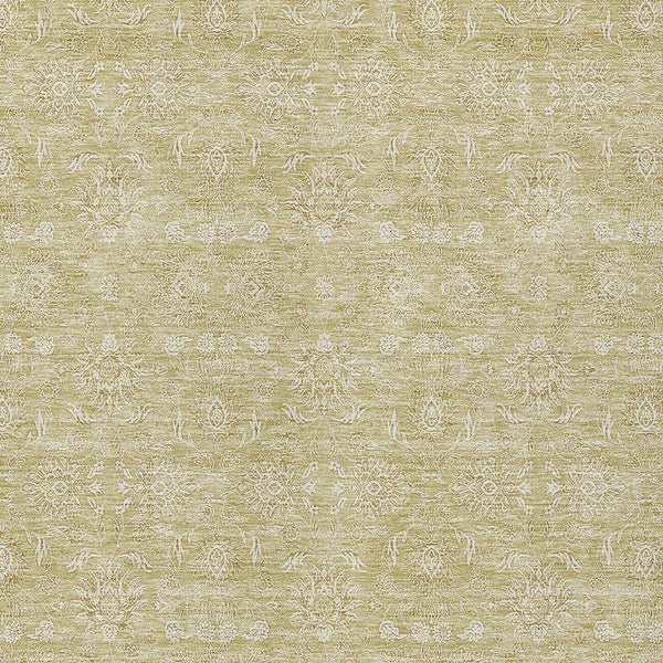 Homeroots 3' Floral Washable Area Rug In Artichoke Green Mint Green & Ivory For Indoor/Outdoor Spaces 10' X 14' Polyester 582331