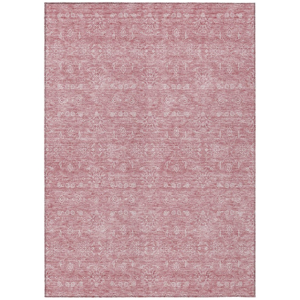 HomeRoots 9' Blush Pink and Ivory Floral Area Rug - Durable, Washable Design Perfect for Indoor and Outdoor Spaces 9' X 12' 582336