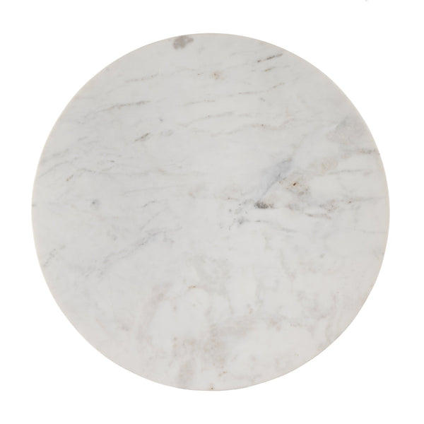 Butler Specialty Butler Georgia 22" Ribbed Marble And Wood Side Table - Elegant Accent For Living Rooms & Bedrooms Brown,White Mango Wood,Marble 5823389-butler