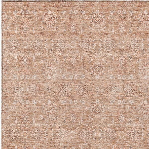 Homeroots 3' Floral Washable Area Rug In Artichoke Green Mint Green & Ivory For Indoor/Outdoor Spaces 5' X 8' Polyester 582339