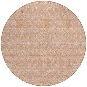Homeroots 3' Floral Washable Area Rug In Artichoke Green Mint Green & Ivory For Indoor/Outdoor Spaces 8' Round Polyester 582340