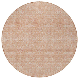 Homeroots 3' Floral Washable Area Rug In Artichoke Green Mint Green & Ivory For Indoor/Outdoor Spaces 8' Round Polyester 582340