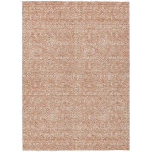 HomeRoots 9' Copper and Beige Floral Area Rug – Durable, Washable Design for Indoor and Outdoor Elegance 9' X 12' 582342