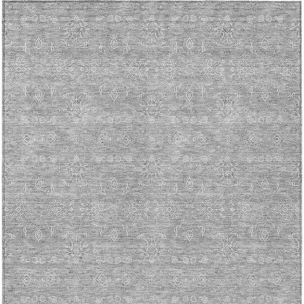 Homeroots 3' Floral Washable Area Rug In Artichoke Green Mint Green & Ivory For Indoor/Outdoor Spaces 9' X 12' Polyester 582348