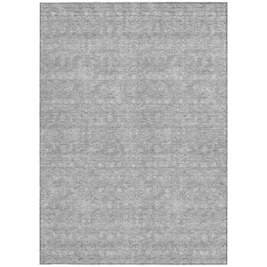 Homeroots 3' Floral Washable Area Rug In Artichoke Green Mint Green & Ivory For Indoor/Outdoor Spaces 10' X 14' Polyester 582349