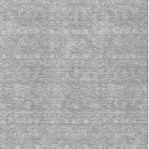 Homeroots 3' Floral Washable Area Rug In Artichoke Green Mint Green & Ivory For Indoor/Outdoor Spaces 10' X 14' Polyester 582349