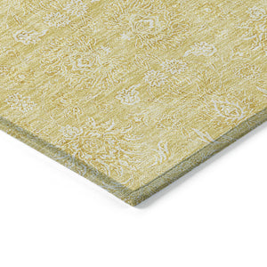 Homeroots 3' Floral Washable Area Rug In Artichoke Green Mint Green & Ivory For Indoor/Outdoor Spaces 3' X 5' Polyester 582350