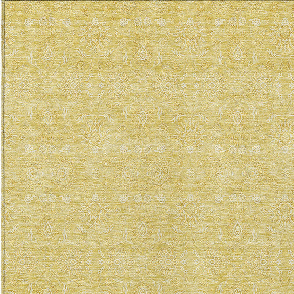 Homeroots 3' Floral Washable Area Rug In Artichoke Green Mint Green & Ivory For Indoor/Outdoor Spaces 5' X 8' Polyester 582351