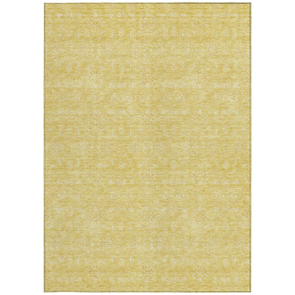 Homeroots 3' Floral Washable Area Rug In Artichoke Green Mint Green & Ivory For Indoor/Outdoor Spaces 5' X 8' Polyester 582351