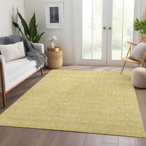 Homeroots 3' Floral Washable Area Rug In Artichoke Green Mint Green & Ivory For Indoor/Outdoor Spaces 8' X 10' Polyester 582353