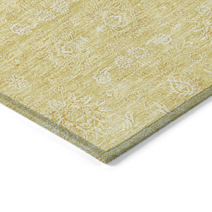 Homeroots 3' Floral Washable Area Rug In Artichoke Green Mint Green & Ivory For Indoor/Outdoor Spaces 9' X 12' Polyester 582354