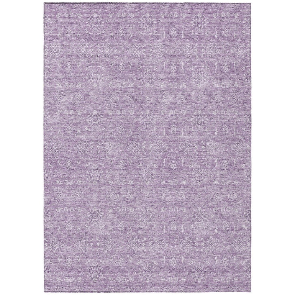 HomeRoots 9' Elegant Floral Indoor Outdoor Area Rug in Lavender Lilac and Ivory for Stylish Living Spaces 9' X 12' 582360