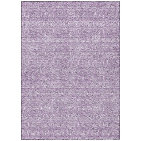 HomeRoots 5' Elegant Lavender Floral Area Rug for Indoor & Outdoor Use – Durable, Washable, Easy-Care Design 10' X 14' 582361
