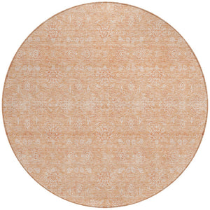Homeroots 3' Floral Washable Area Rug In Artichoke Green Mint Green & Ivory For Indoor/Outdoor Spaces 8' Round Polyester 582364