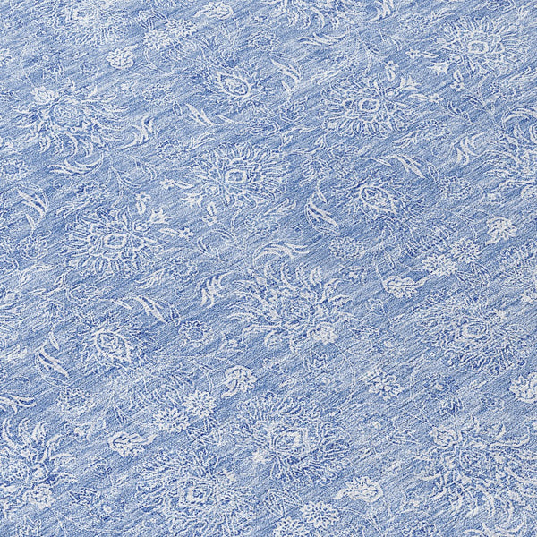 Homeroots 3' Floral Washable Area Rug In Artichoke Green Mint Green & Ivory For Indoor/Outdoor Spaces 8' Round Polyester 582370