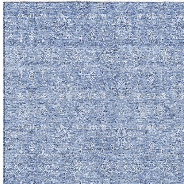 Homeroots 3' Floral Washable Area Rug In Artichoke Green Mint Green & Ivory For Indoor/Outdoor Spaces 10' X 14' Polyester 582373