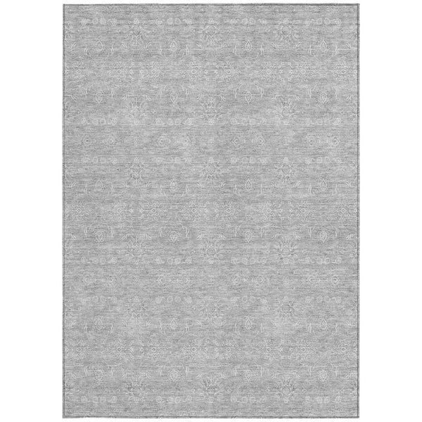 HomeRoots 9' Silver Gray and Ivory Floral Area Rug - Elegant, Washable Design for Indoor and Outdoor Spaces 9' X 12' 582378