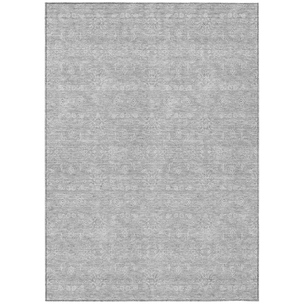 HomeRoots 9' Silver Gray and Ivory Floral Area Rug - Elegant, Washable Design for Indoor and Outdoor Spaces 9' X 12' 582378