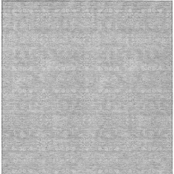 Homeroots 3' Floral Washable Area Rug In Artichoke Green Mint Green & Ivory For Indoor/Outdoor Spaces 10' X 14' Polyester 582379